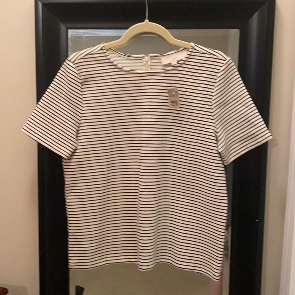 Women’s LOFT black and white striped top